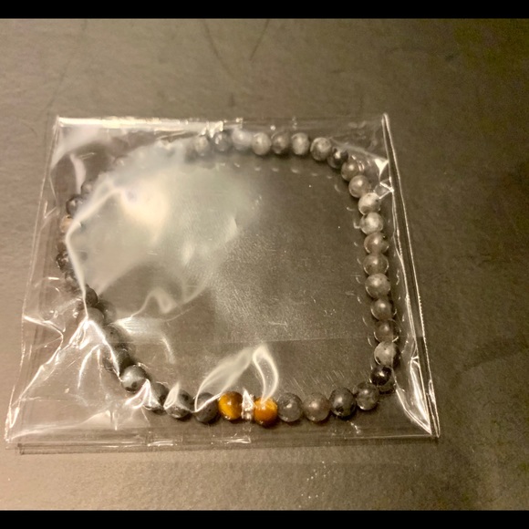 New Larvikite Labradorite Tiger Eye Bead Bracelet - Picture 2 of 2